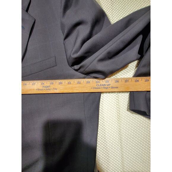 Hickey Freeman Barneys New York Blazer Jacket‎ Mens 48 Blue Check Wool Formal - Picture 9 of 10